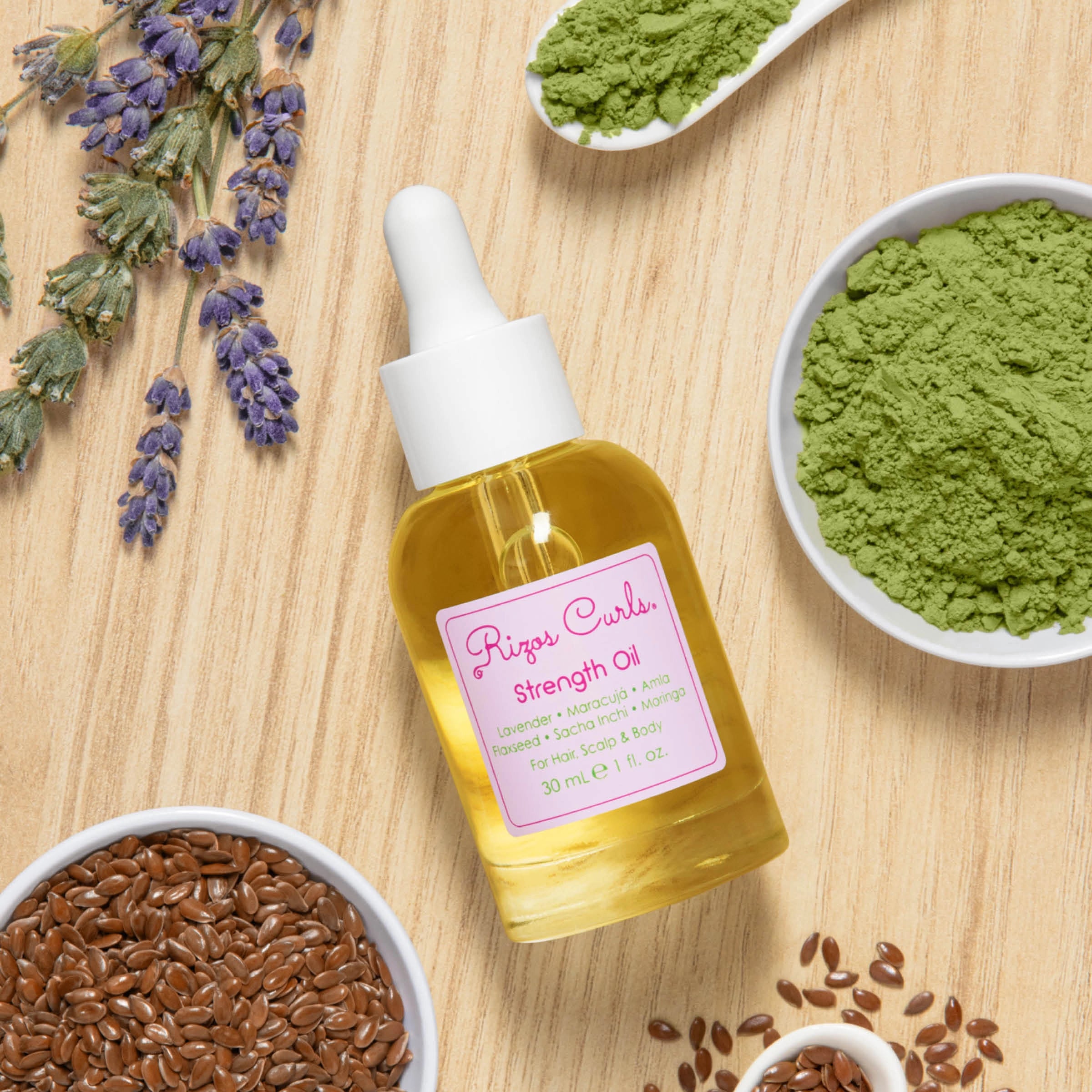 Strength Oil for Hair, Scalp & Body: Fortifying Flaxseed & Lavender for Growth