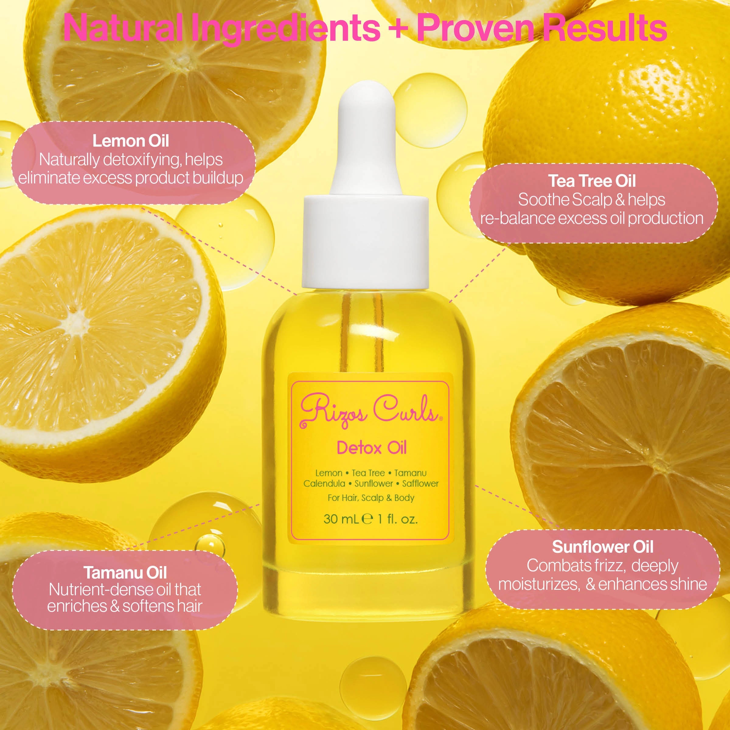 Detox Oil for Hair, Scalp & Body: Healing Tea Tree & Lemon for Scalp Health