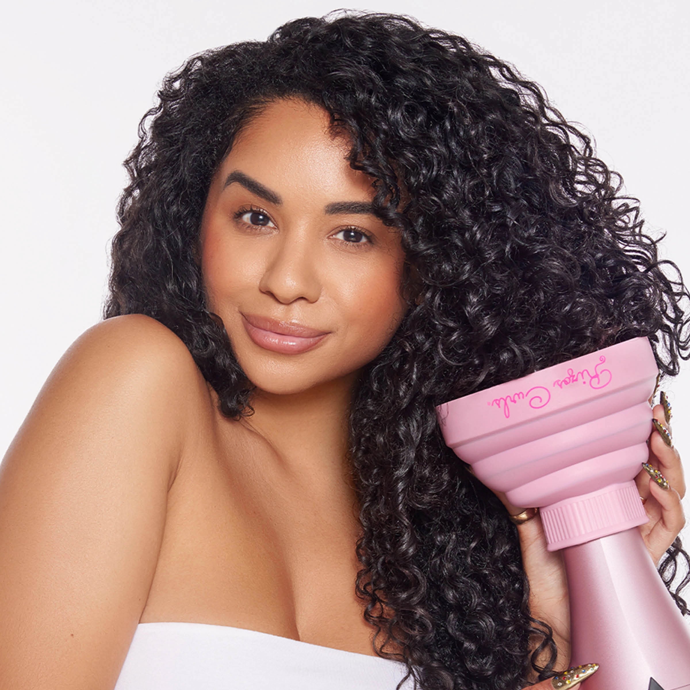 Pink Collapsible Hair Diffuser for Drying Curls