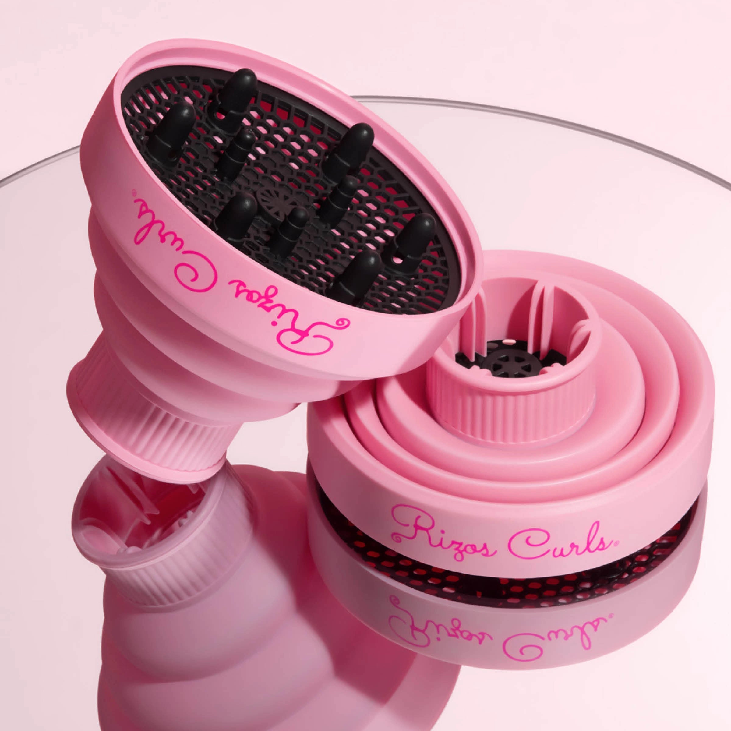 Rizos Curls Pink Collapsible Hair Diffuser for Drying Curly Hair