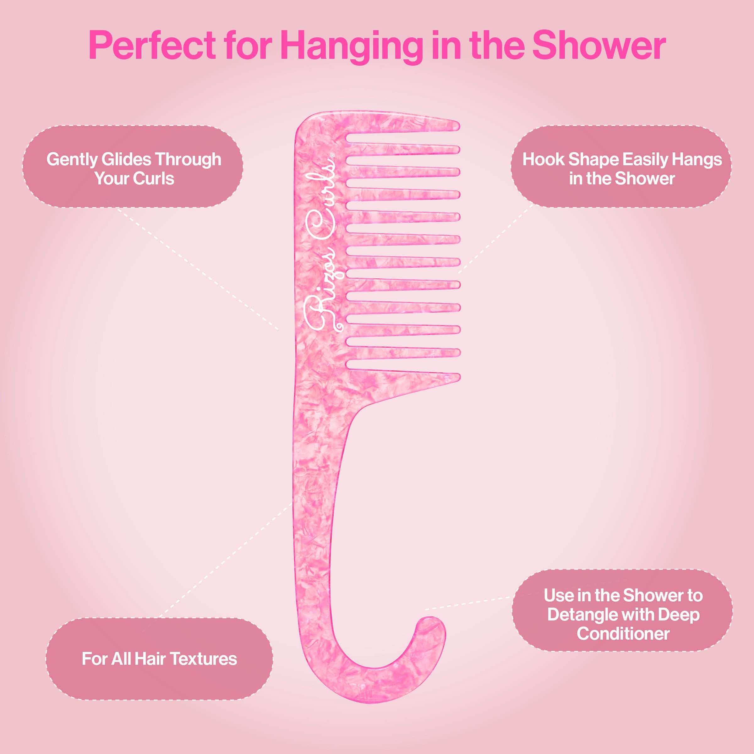 Pink Hanging Shower Comb