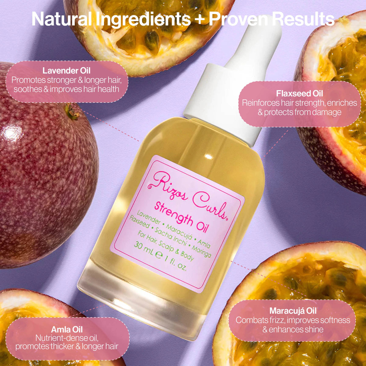 Strength Oil for Hair, Scalp & Body: Fortifying Lavender & Flaxseed for Growth