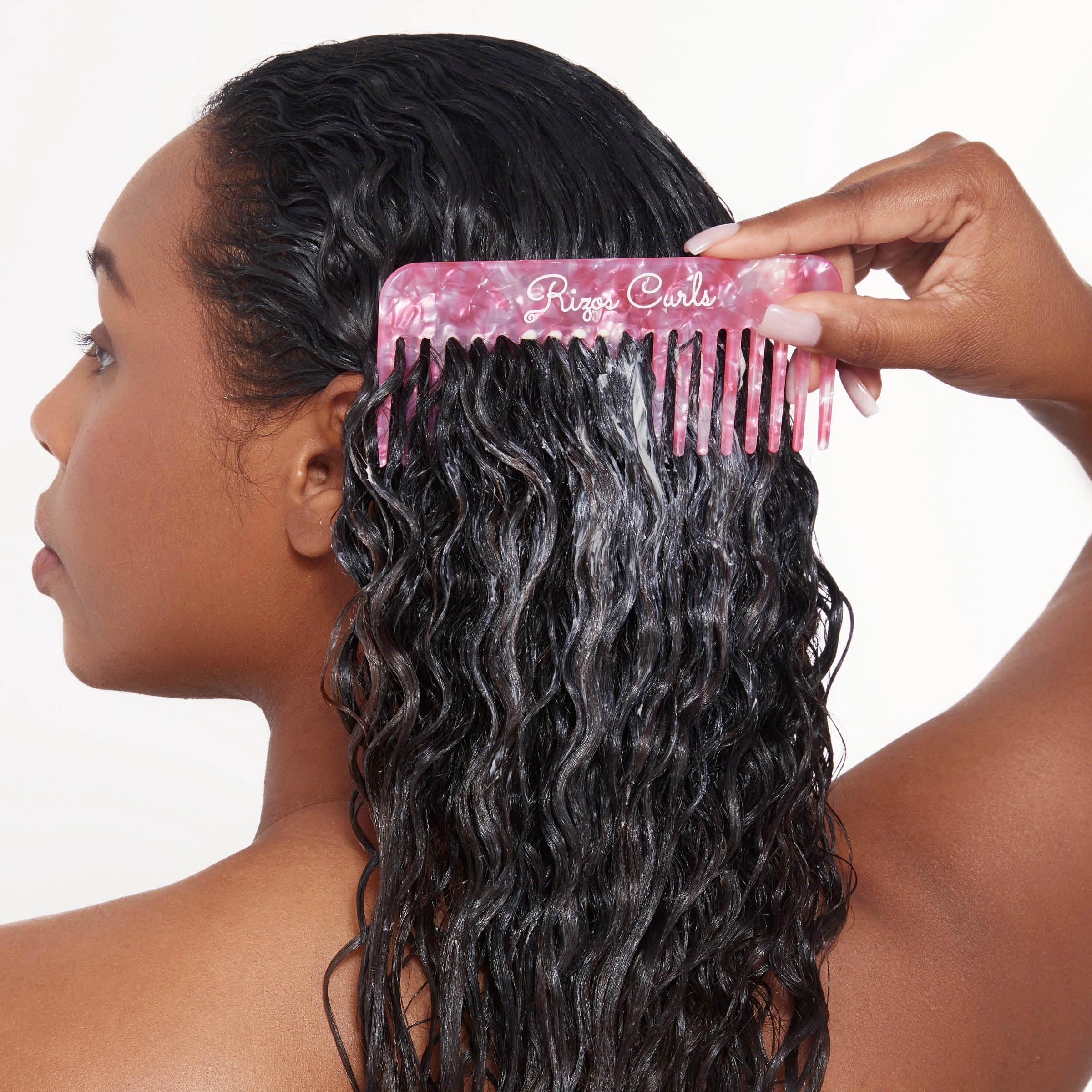 Pink Wide Tooth Styling Comb Rizos Curls